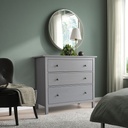 HEMNES Chest of 3 drawers - grey stained 108x96 cm