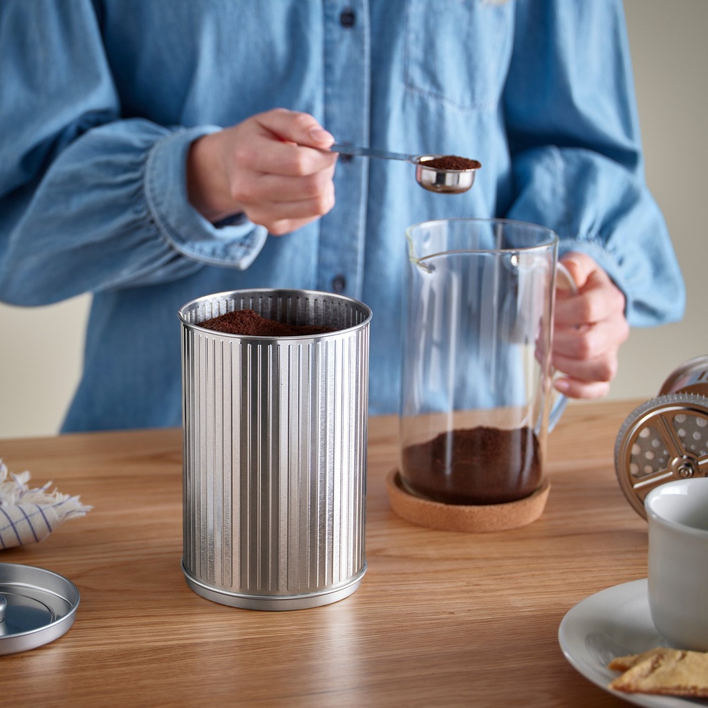 BETTHAJ Tin with lid - for coffee/tea/silver-colour 1.3 l
