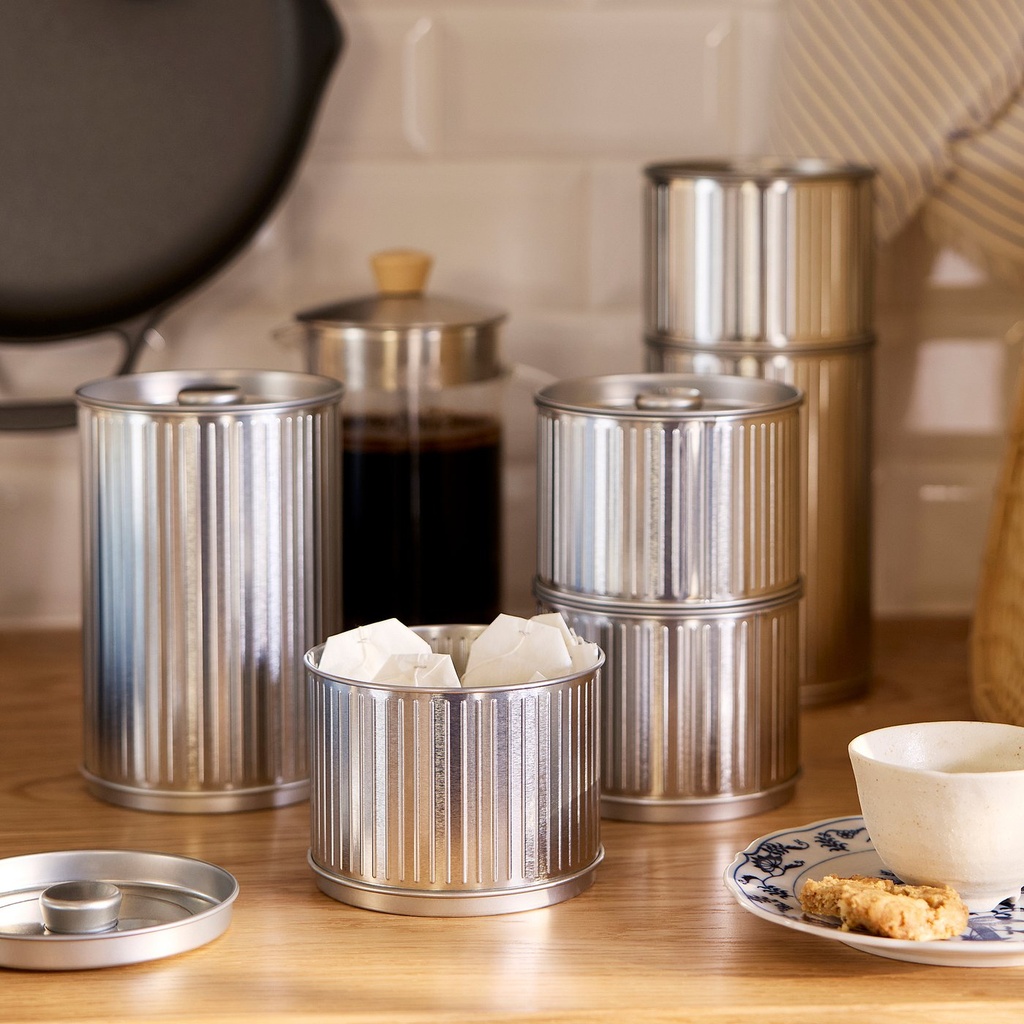 BETTHAJ Tin with lid - for coffee/tea/silver-colour 1.3 l
