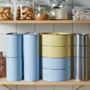 BETTHAJ Tin with lid - for coffee/tea/silver-colour 1.3 l
