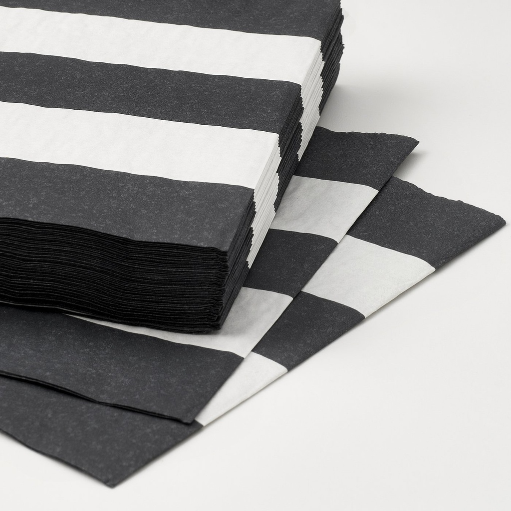 SILVERTETRA Paper napkin - striped black/white 33x33 cm