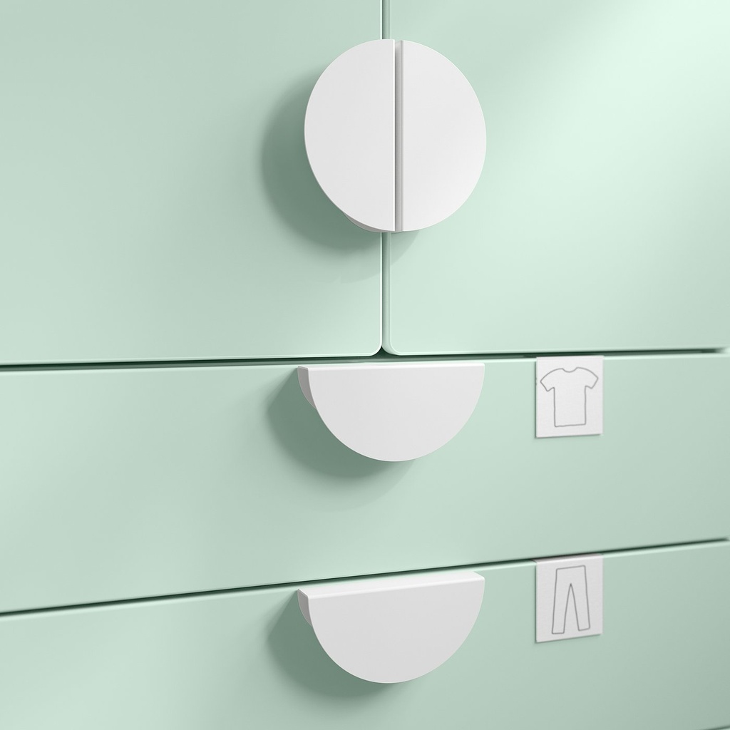 BEGRIPA Handle - white/half-round 130 mm