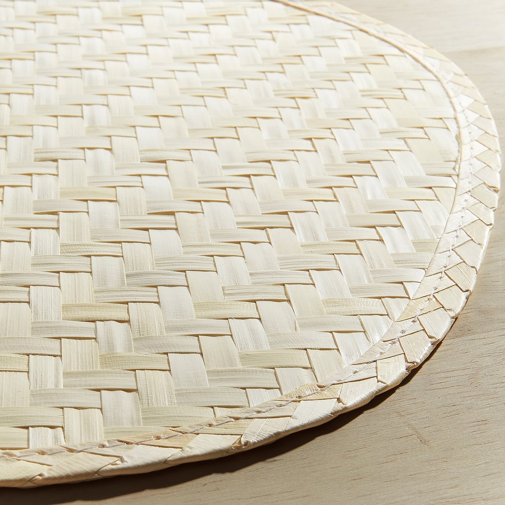 PADDFISK Place mat - palm leaf, handmade 37x35 cm