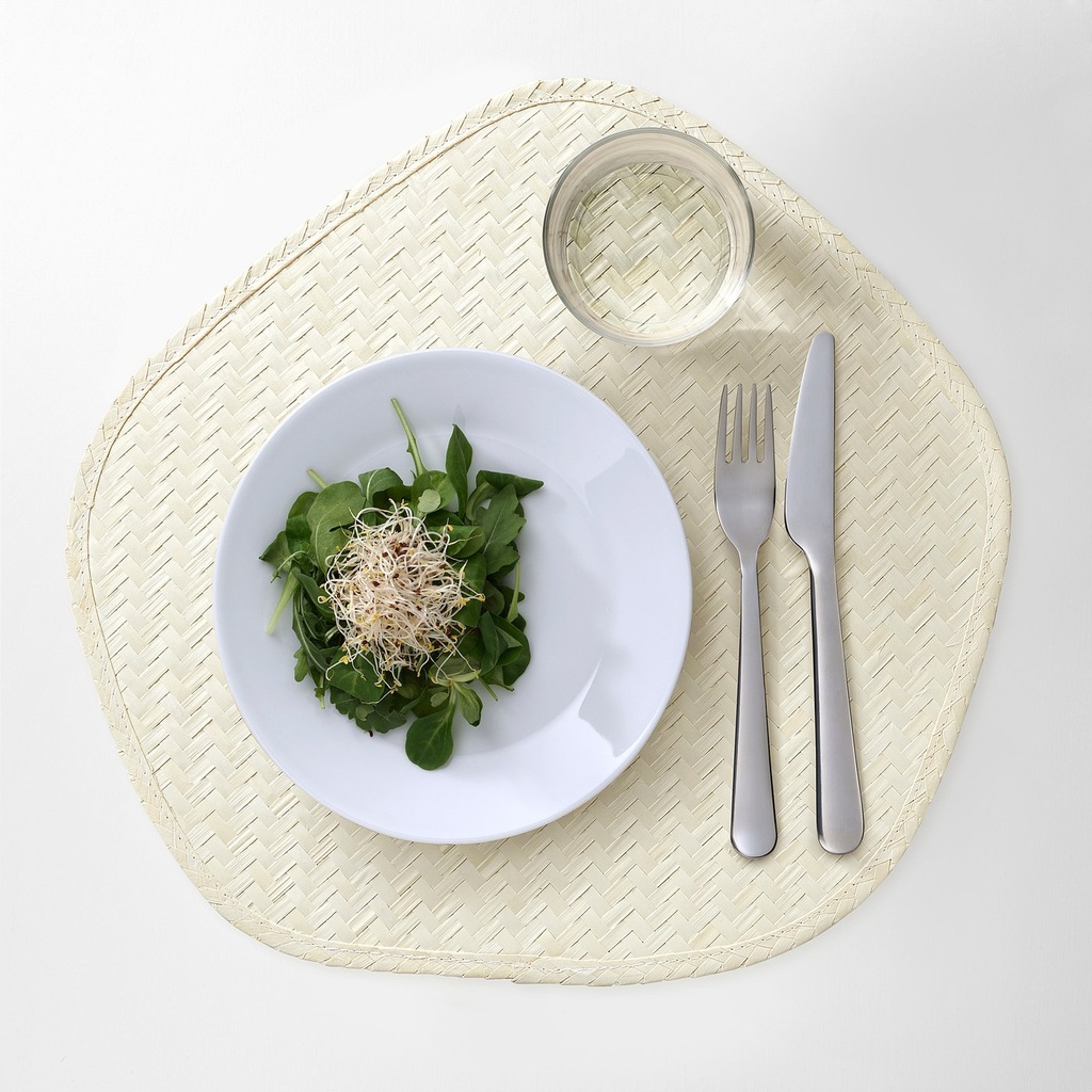 PADDFISK Place mat - palm leaf, handmade 37x35 cm