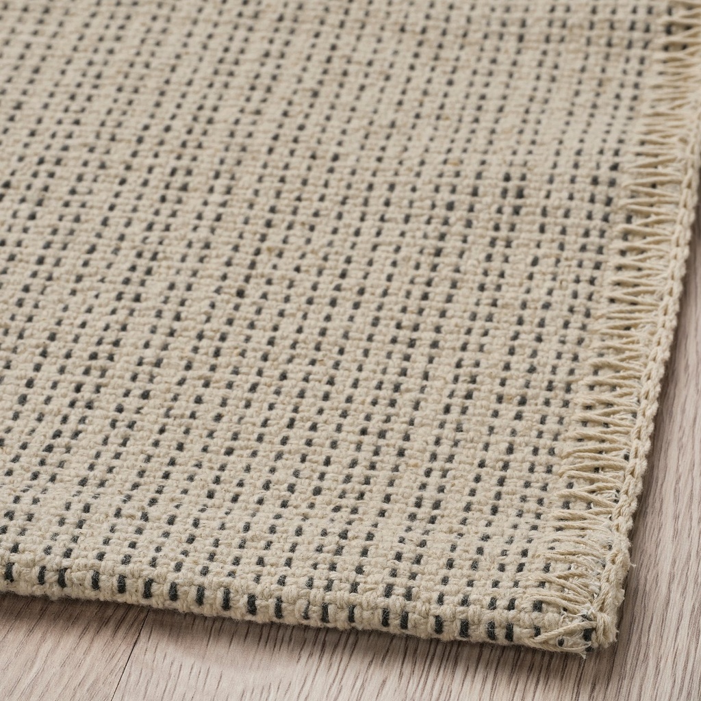 TIPHEDE Rug, flatwoven - natural/black 50x80 cm