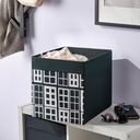 DRÖNA Box - black/patterned 33x38x33 cm