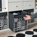 DRÖNA Box - black/patterned 33x38x33 cm