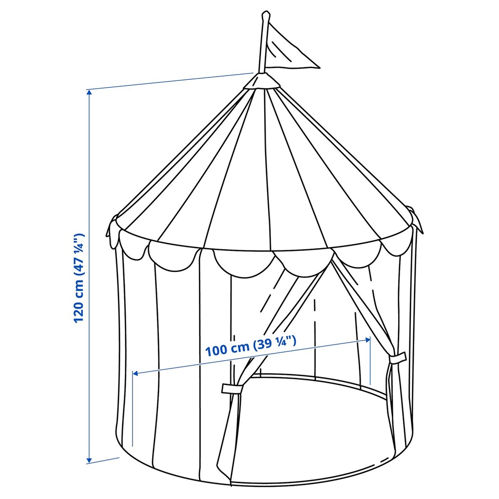 CIRKUSTÄLT Children's tent - red blue/white