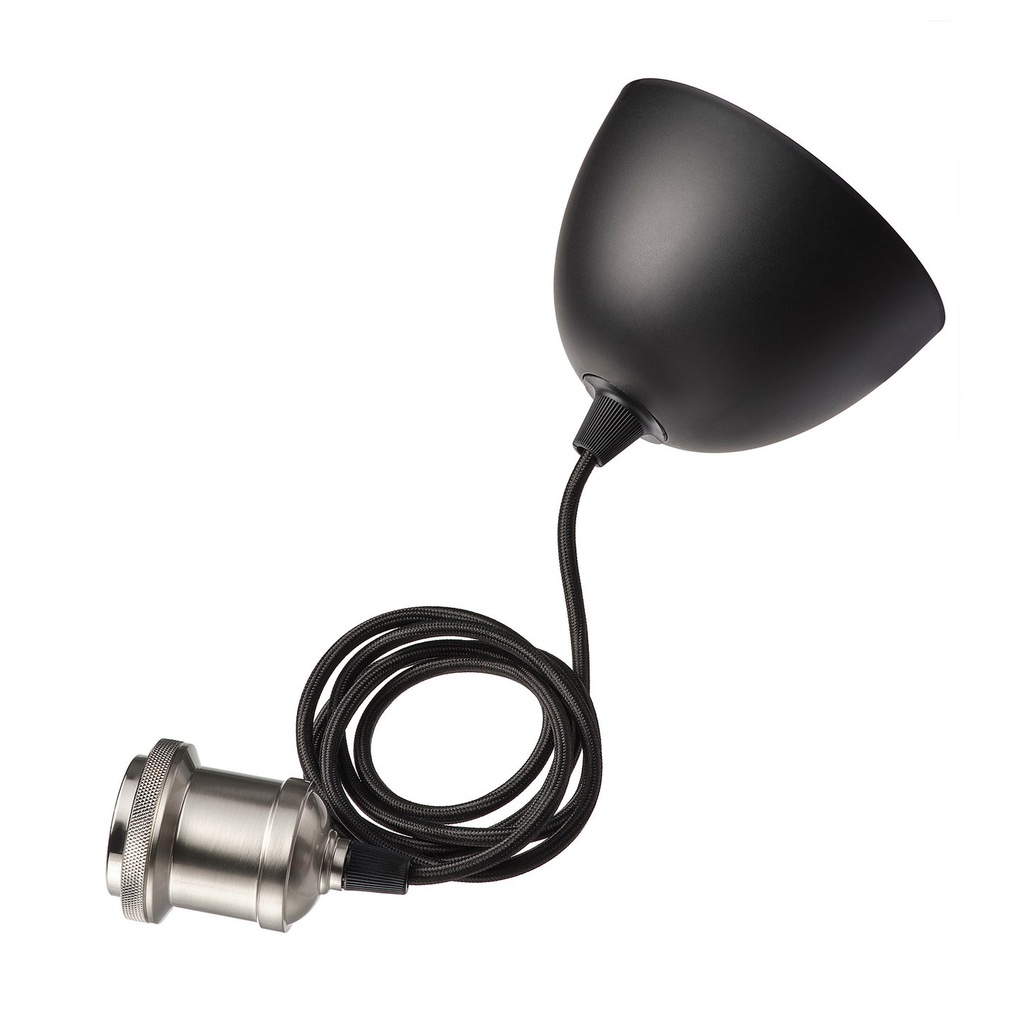 JAKOBSBYN / JÄLLBY Pendant lamp - clear glass/nickel-plated