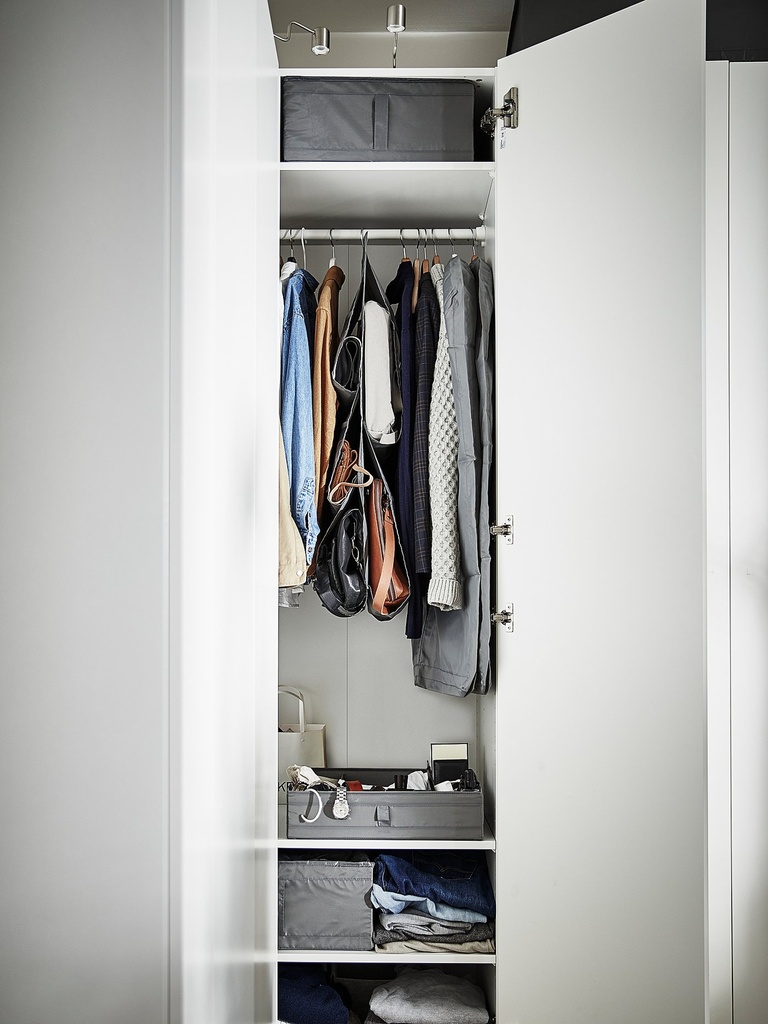 SKUBB Box with compartments - dark grey 44x34x11 cm