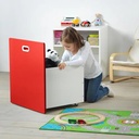 خزانة للألعاب IKEA STUVA STUVA FRITIDS، على عجلات، أبيض/أحمر، 60x50x64 سم