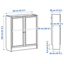BILLY / OXBERG Bookcase with doors - black oak effect 80x30x106 cm - image 6