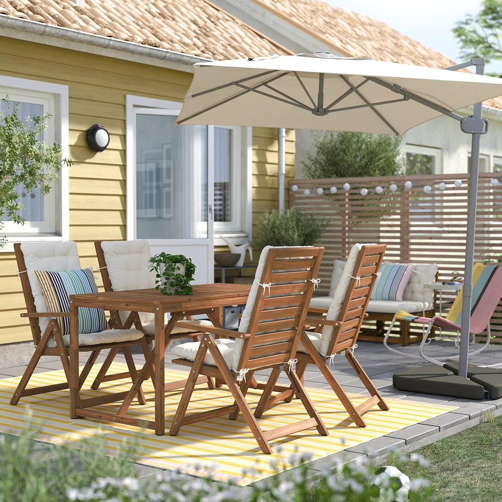 SVALÖN Parasol, hanging - light grey-beige 300x200 cm - image 2