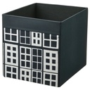 DRÖNA Box - black/patterned 33x38x33 cm