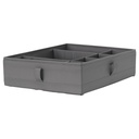 SKUBB Box with compartments - dark grey 44x34x11 cm