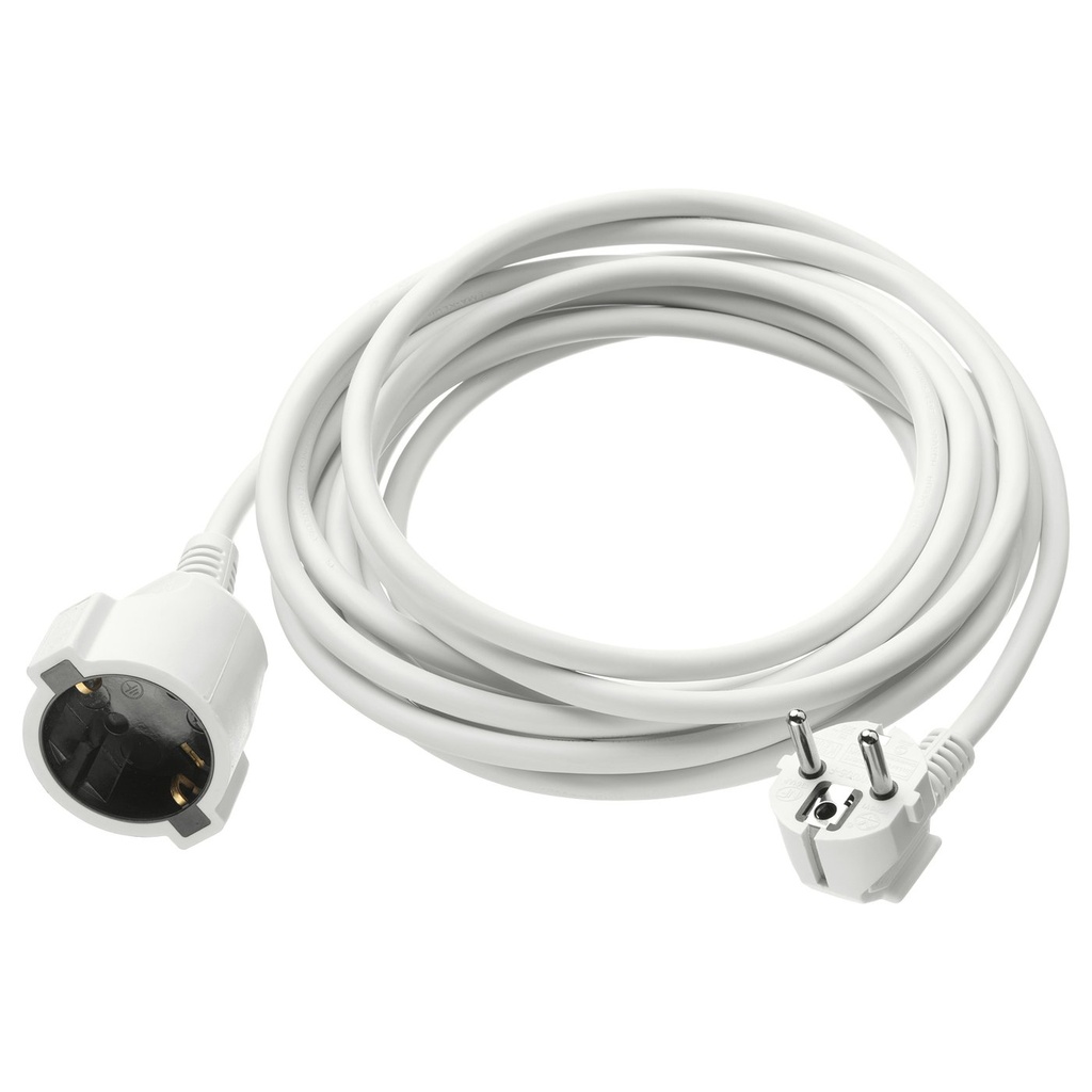 KOPPLA Extension cord - earthed white 5 m