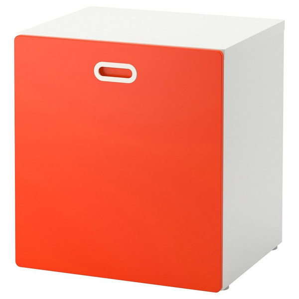 خزانة للألعاب IKEA STUVA STUVA FRITIDS، على عجلات، أبيض/أحمر، 60x50x64 سم