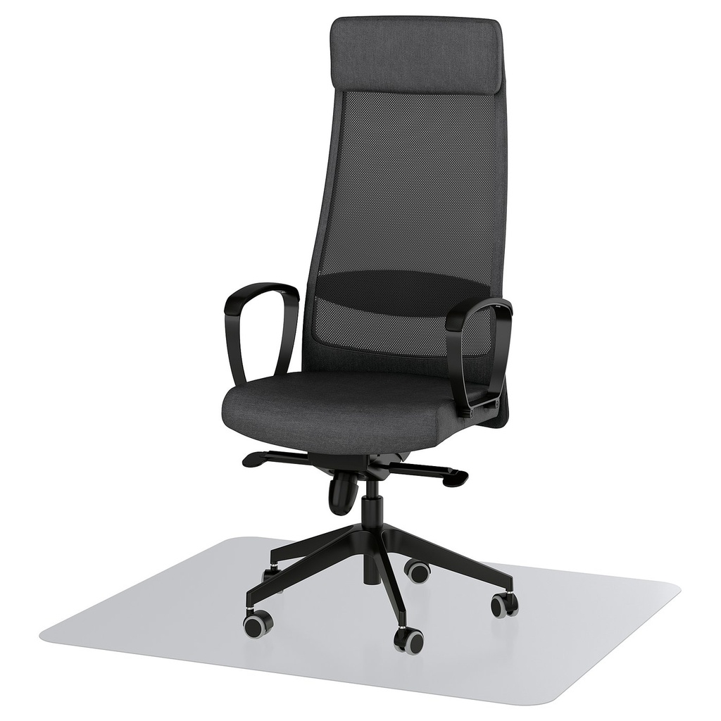 [99628035] MARKUS Office chair with armrests - with floor protector dark grey