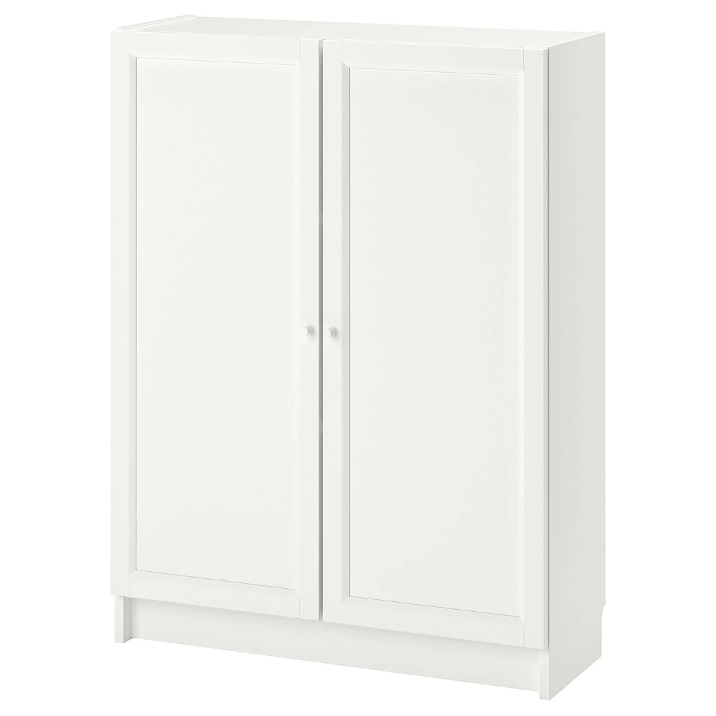[49280042] BILLY / OXBERG Bookcase with doors - 80x30x106 cm (White)