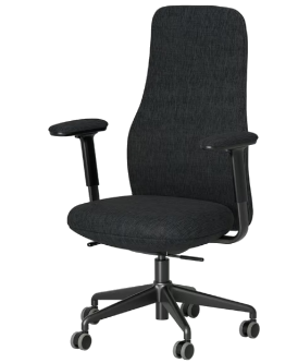 GRÖNFJÄLL Office chair with armrests - Letafors grey/black