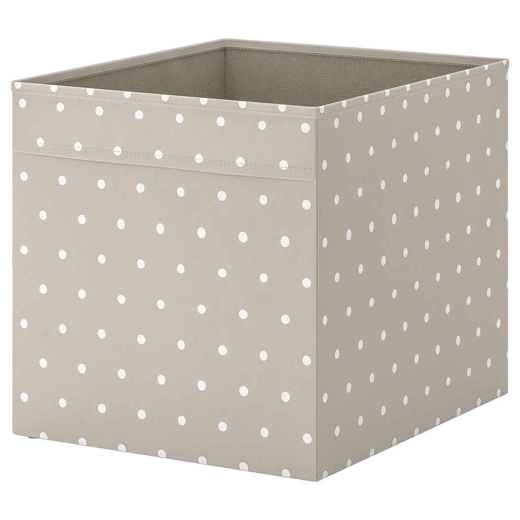 DRÖNA Box - beige/dotted 33x38x33 cm