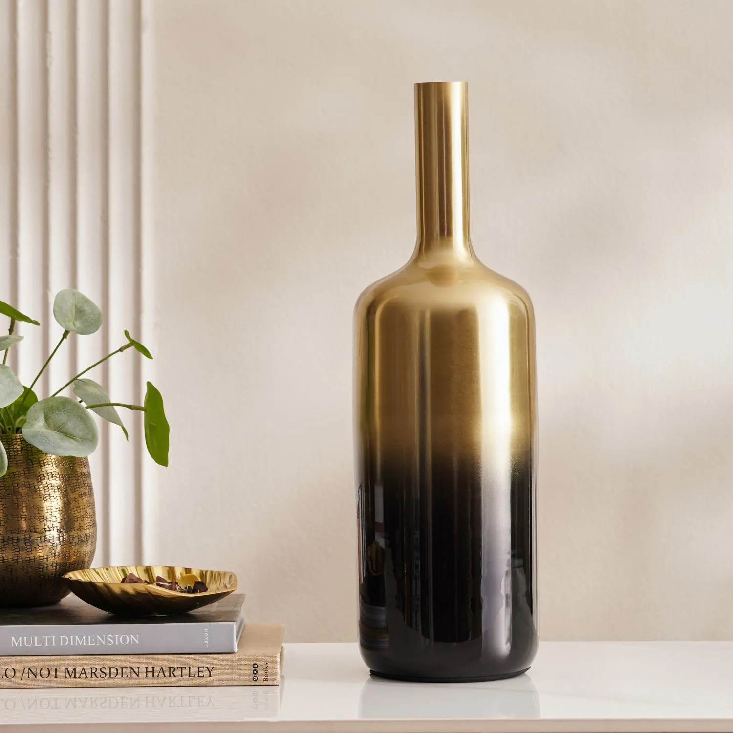 Sauve Metal Conical Vase 15x15x48cm - Black