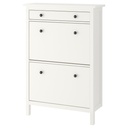 HEMNES Shoe cabinet with 2 compartments - white 89x30x127 cm