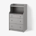 HAUGA 3-drawer dresser with shelf - gray 27 1/2x18 1/8x45 5/8 "