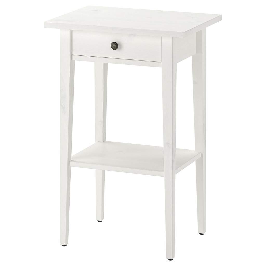 [20200456] HEMNES طاولة جانبية للسرير - أبيض مصبوغ 18 1/8x13 3/4 بوصة